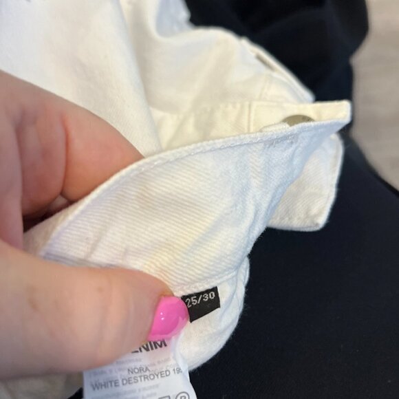 DrDenim Nora White Distressed Jeans Sky High Regular Fit Relaxed Leg - Picture 5 of 6